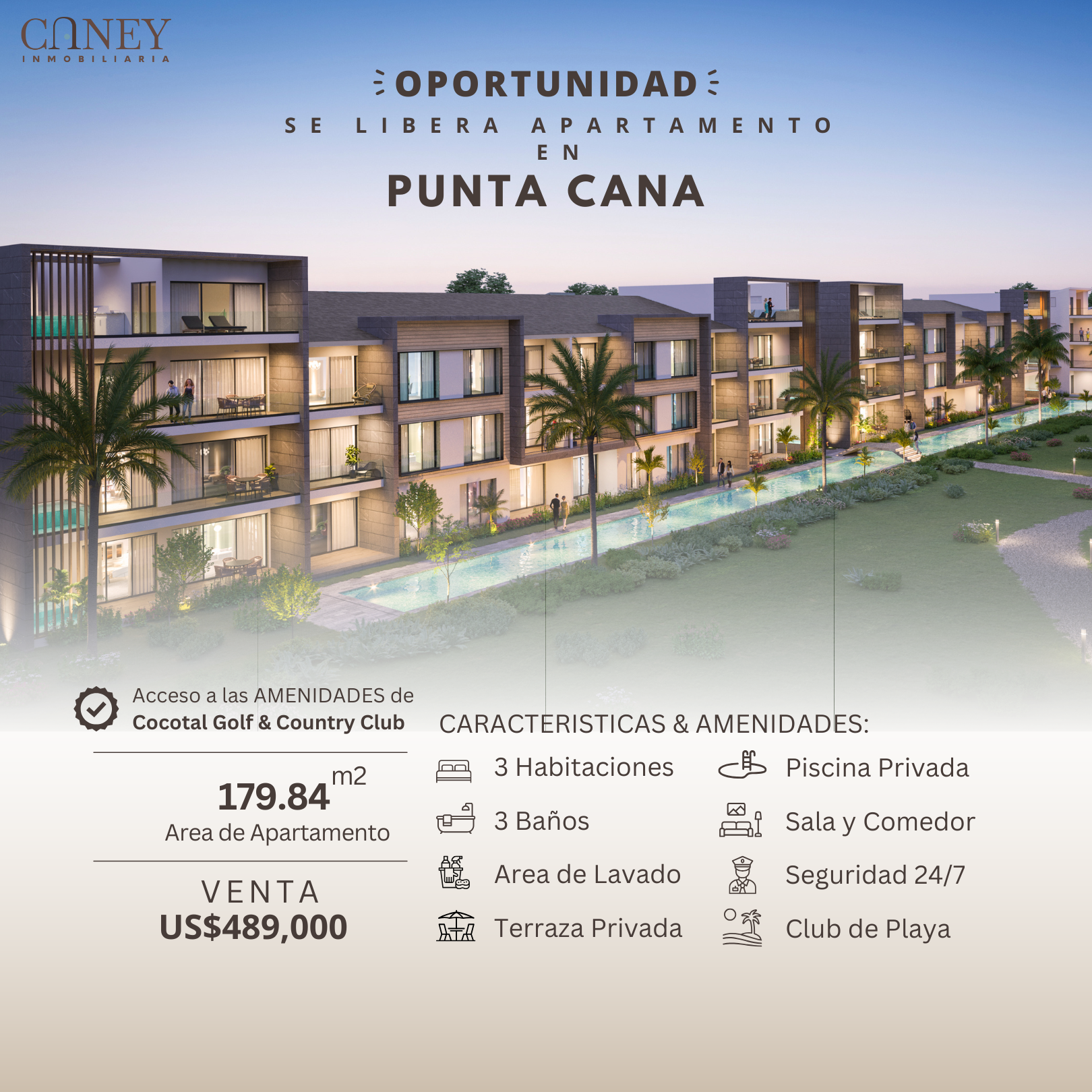 casas vacacionales y villas - Apartamento de OPORTUNIDAD en Cocotal Golf Club
