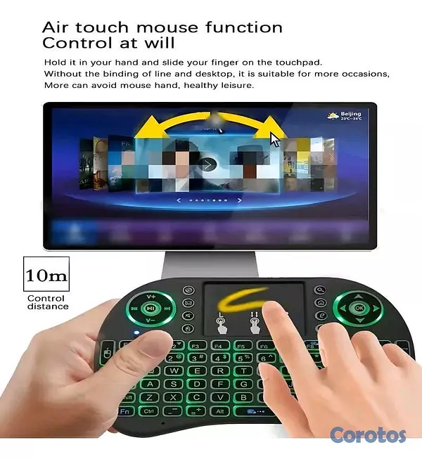 computadoras y laptops - Mini Teclado Inalámbrico Con Touchpad LED 6