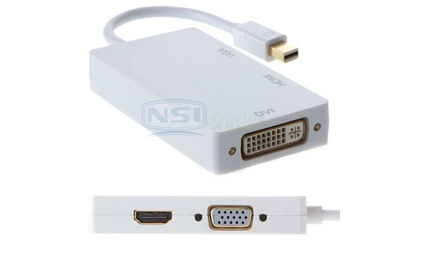 computadoras y laptops - Adaptador Mini DisplayPort a HDMI VGA Y DVI 2