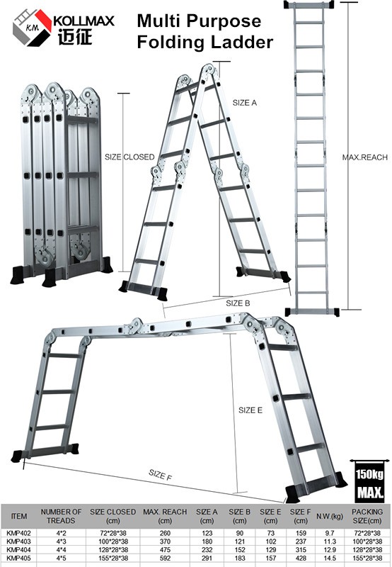 herramientas, jardines y exterior - Escalera de Aluminio Multiusos 12.5 Pies Calidad Garantizada Multifuncional 6