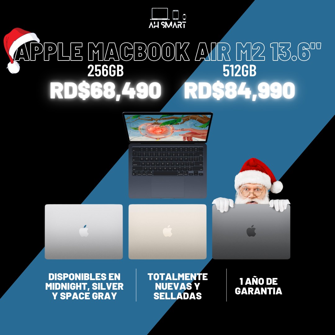 computadoras y laptops - MacBook Air M2 256GB 512GB Midnight, Starlight, Space Sellada Nueva (IPAD, WATCH