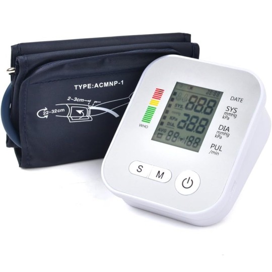 electrodomesticos - Monitor de presión arterial completo automático para adultos, esfigmomanómetro