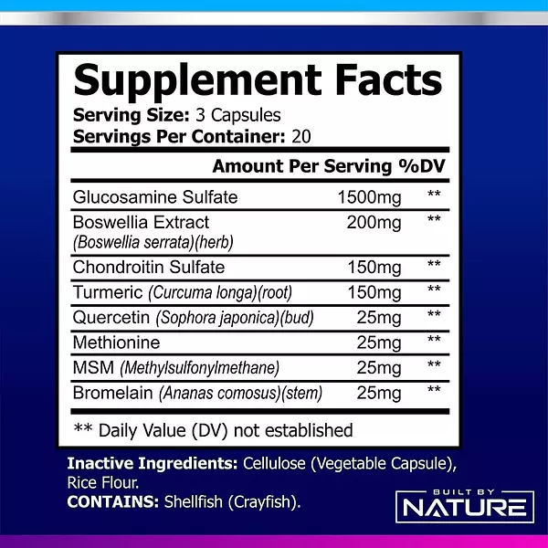 Salud y Equipamiento Médico - Glucosamina 1500 mg Built By Nature 2