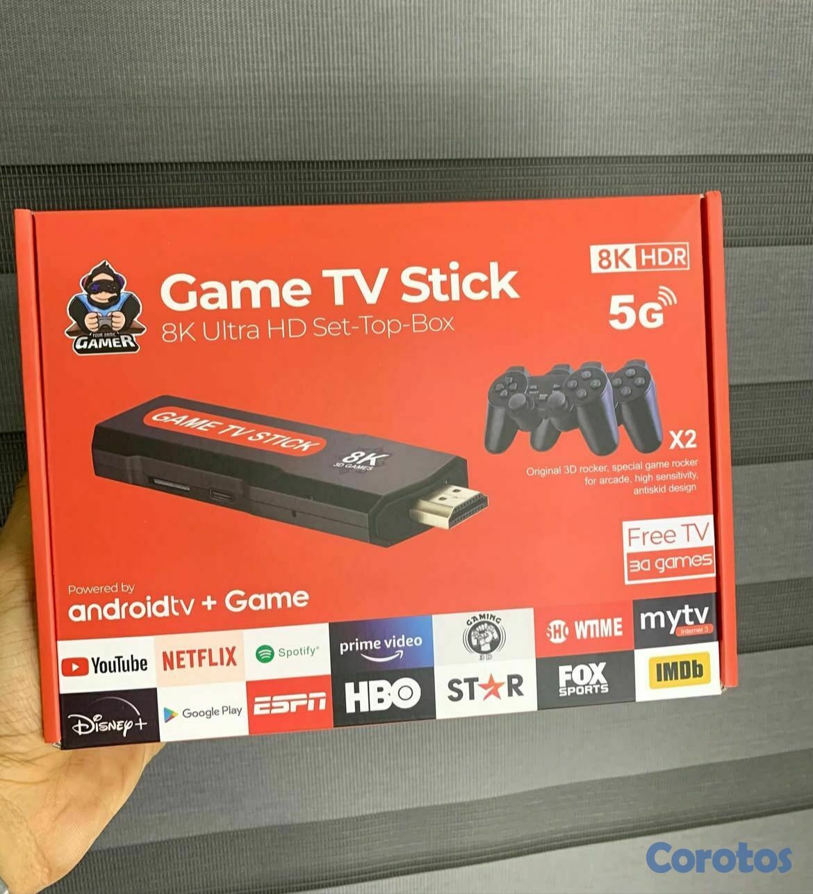 consolas y videojuegos - Q9 USB 2,0 sistema Dual Game Stick 8K consola de v