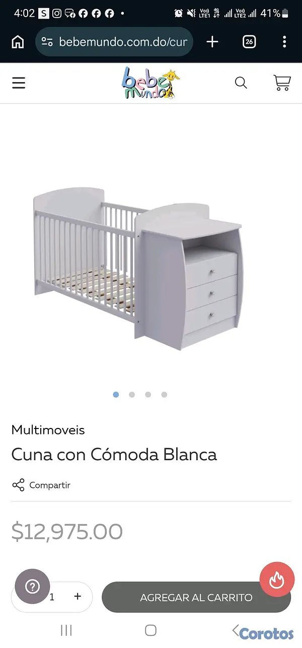 muebles - Vendo Cuna NUEVA de Bebemundo 3