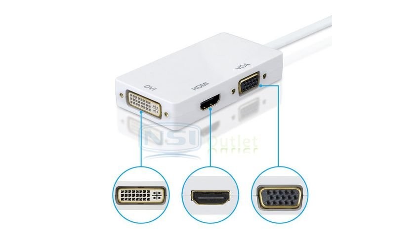 computadoras y laptops - Adaptador Mini DisplayPort a HDMI VGA Y DVI 6