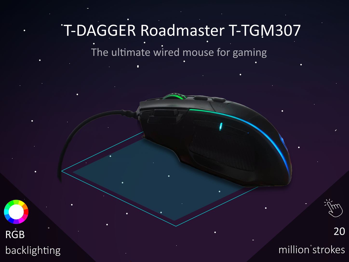 accesorios para electronica - T-DAGGER Roadmaster T-TGM307 Wired Gaming Mouse 1
