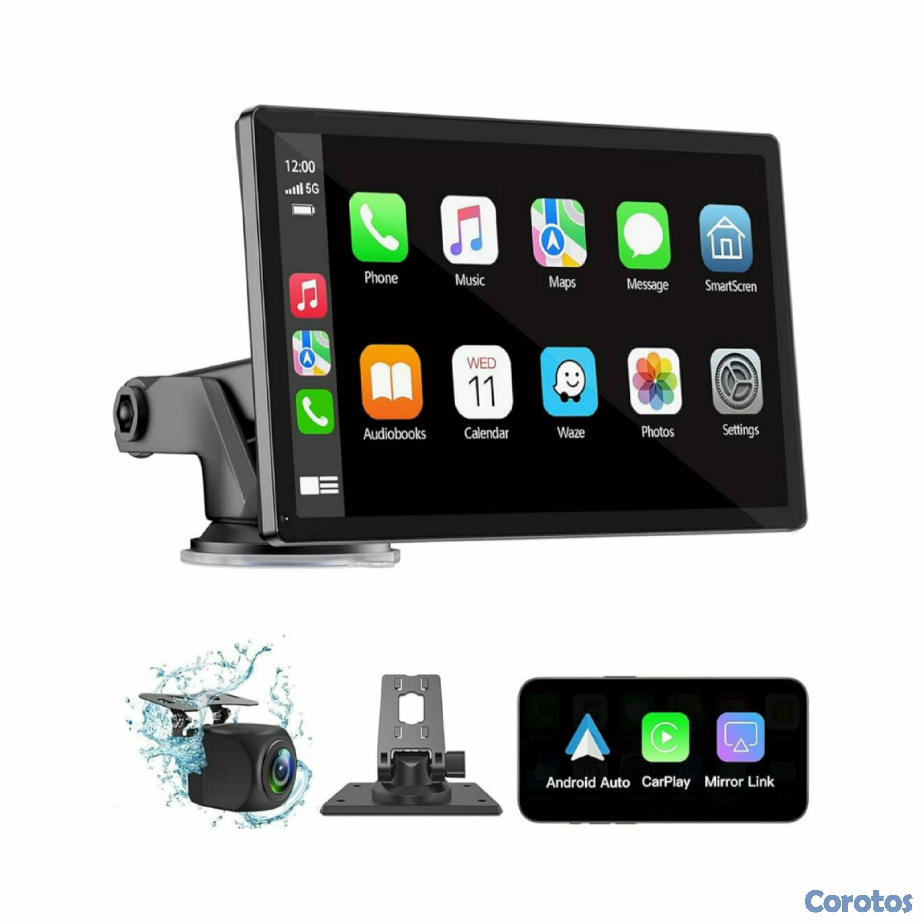 otros electronicos - Pantalla CarPlay y Android Auto Inalámbrica 7 Bluetooth, Cámara de Reversa y GPS 1