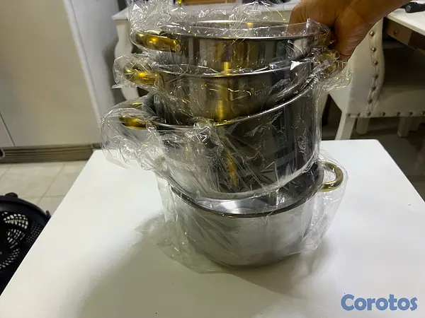 cocina - Juego de 5 ollas de acero inoxidable 10