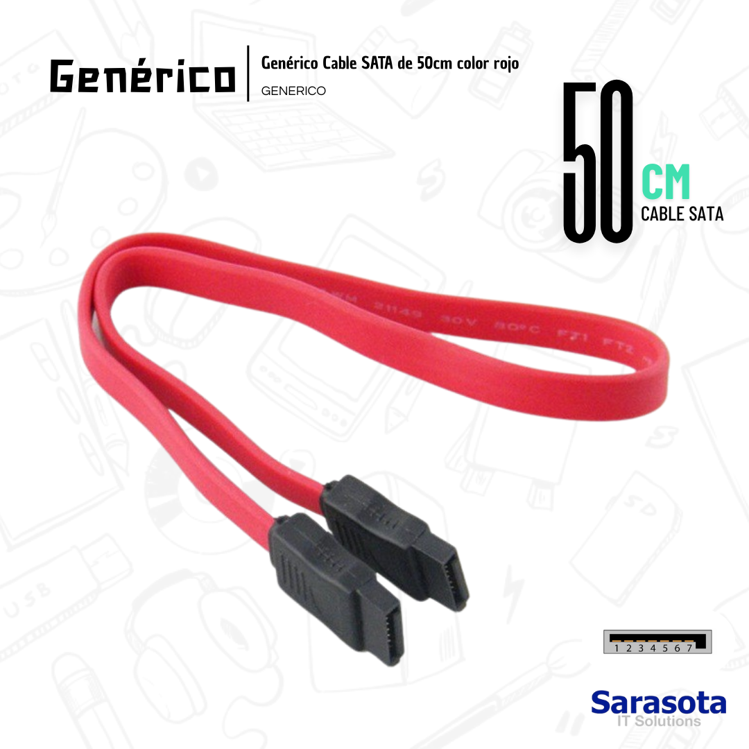 accesorios para electronica - Cable SATA Rojo Somos Sarasota IT Solutions