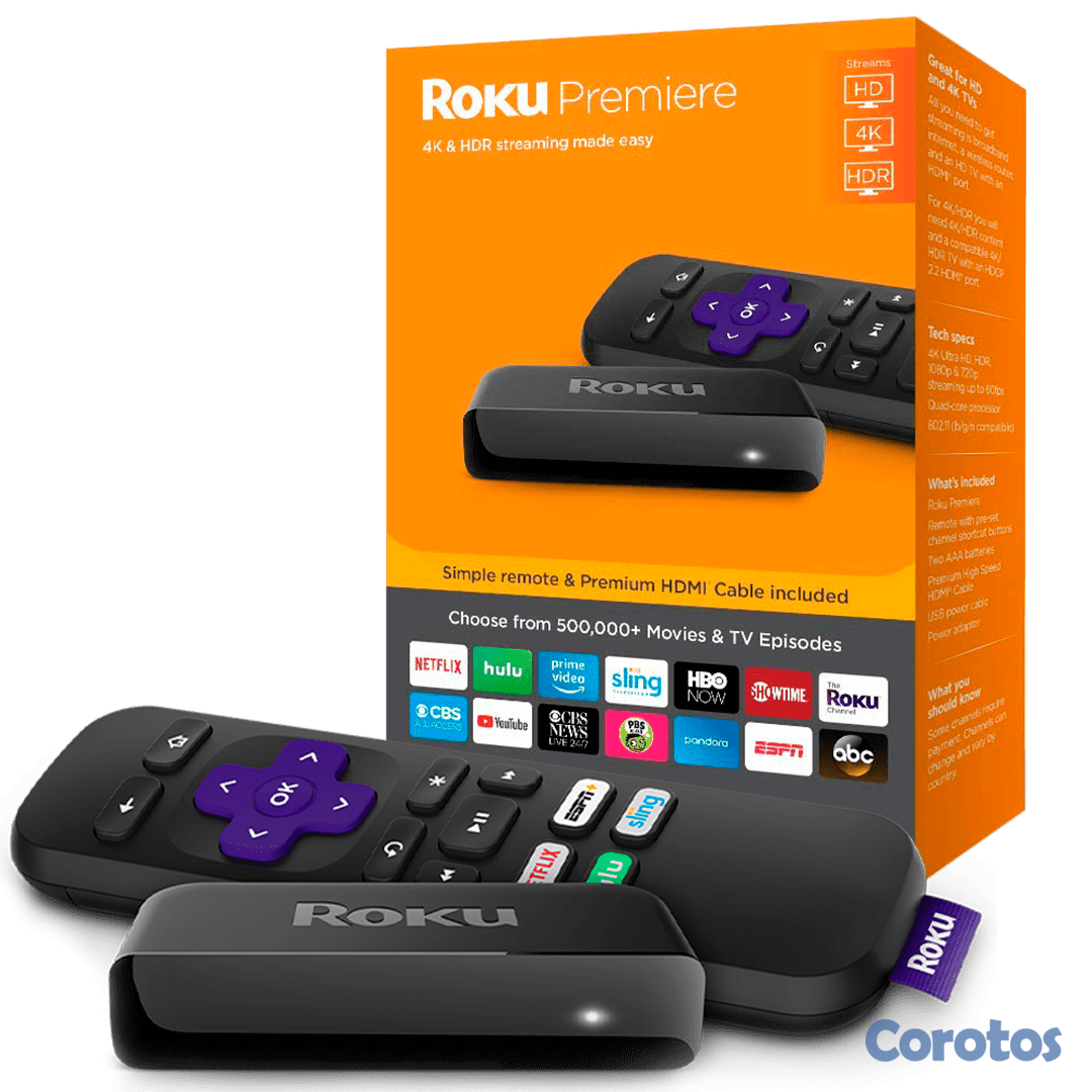 accesorios para electronica - Roku Premiere 4K - convierte tu TV en smart TV. 1