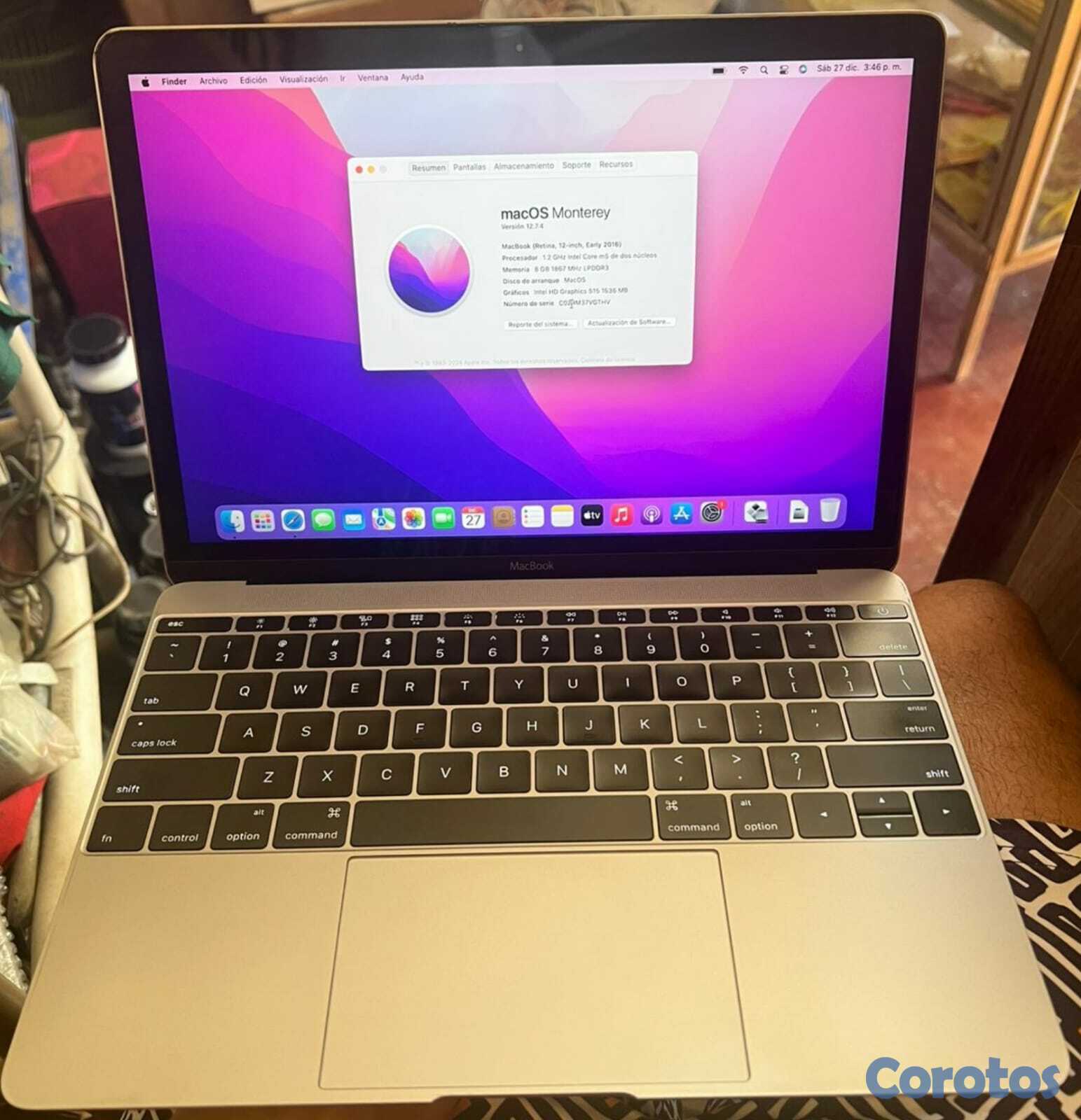 computadoras y laptops - Macbook  ultra delgada 12" Disco 515gb/8gb ram Mac 4