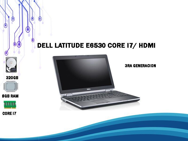 computadoras y laptops - Laptop Delll latitude E6530 Core i7  320GB 8GB RAM 3RA  GENER/TECLADO Numérico