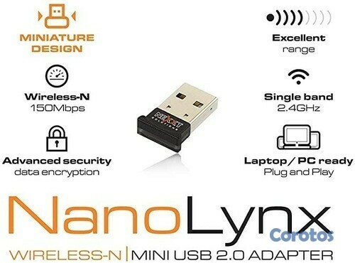 computadoras y laptops - ADAPTADOR DE RED USB WIFI NEXXT NANOLYNX, 2.4GHZ/150MBPS, 802.11B/G/N 1