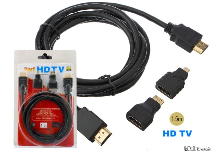 accesorios para electronica - CABLE HDMI CON ADAPTADORES. HDTV micro HDMI
