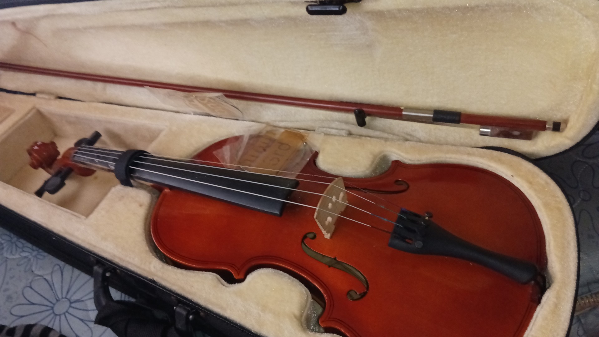 instrumentos musicales - Violín Instrumento Musical con dos cuerdas de repuesto nuevas violín pre usado