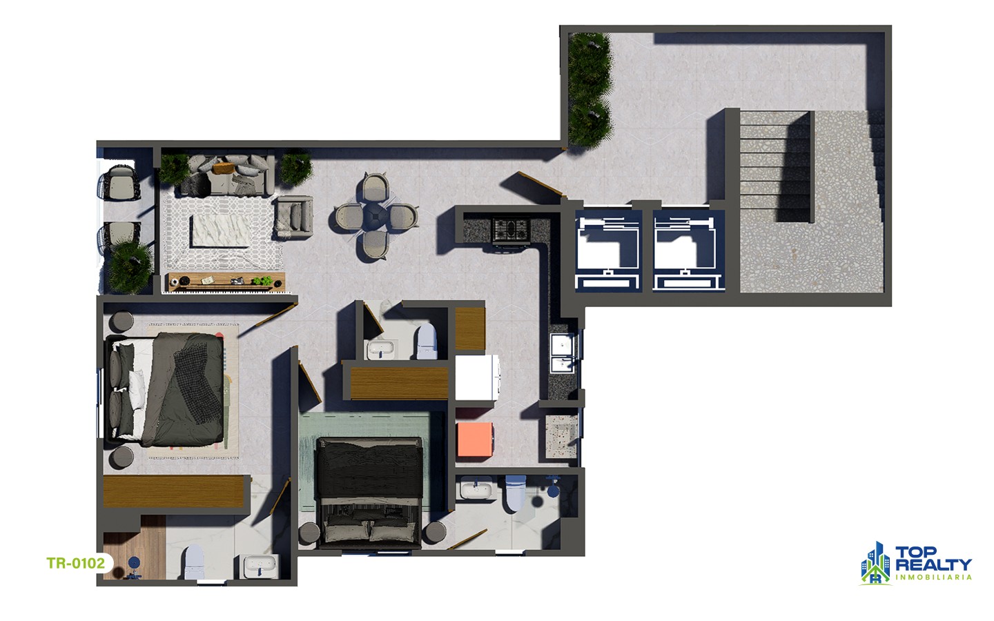 apartamentos - TR-0102-B Estilo y Comodidad: Residencias 2 Hab. con Amenidades Premium 9