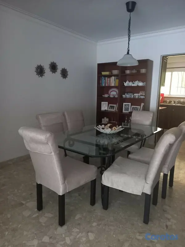 muebles y colchones - Comedor de 6 sillas mesa cristal biselado 5