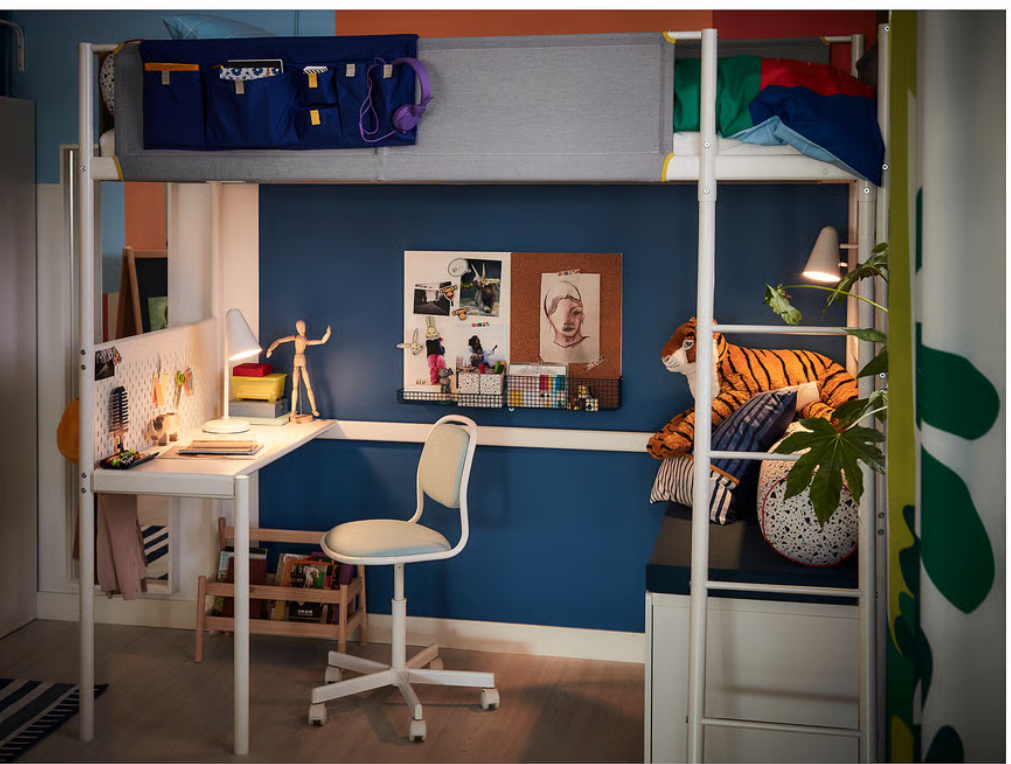 muebles y colchones - Camarote con escritorio y silla incluidos 