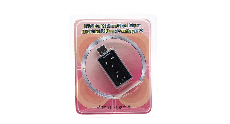 Adaptador USB de sonido - audio para PC 7.1 2