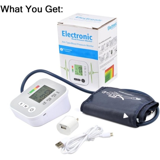 electrodomesticos - Monitor de presión arterial completo automático para adultos, esfigmomanómetro 2