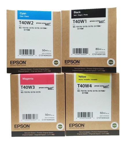 impresoras y scanners - CARTUCHO EPSON XD2 T40W ORIGINALES EN TODOS LOS COLORES  SURECOLOR T3170 & T5170 0