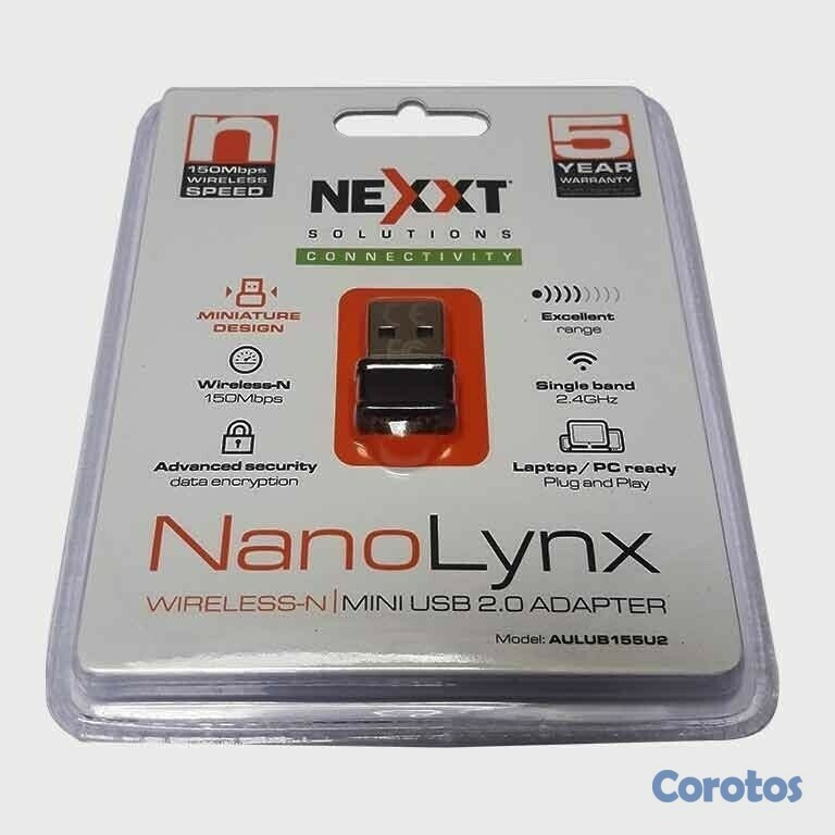 computadoras y laptops - ADAPTADOR DE RED USB WIFI NEXXT NANOLYNX, 2.4GHZ/150MBPS, 802.11B/G/N 2