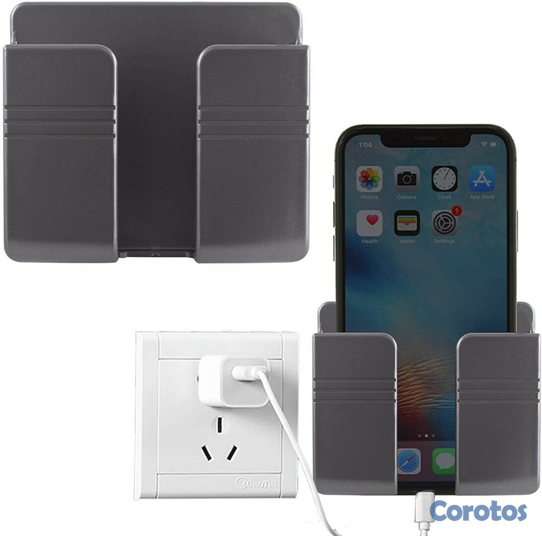 otros electronicos - Soporte de teléfono adhesivo para pared con gancho y agujero de carga. 1