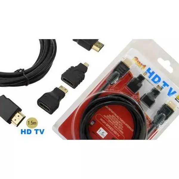accesorios para electronica - CABLE HDMI CON ADAPTADORES. HDTV micro HDMI 2