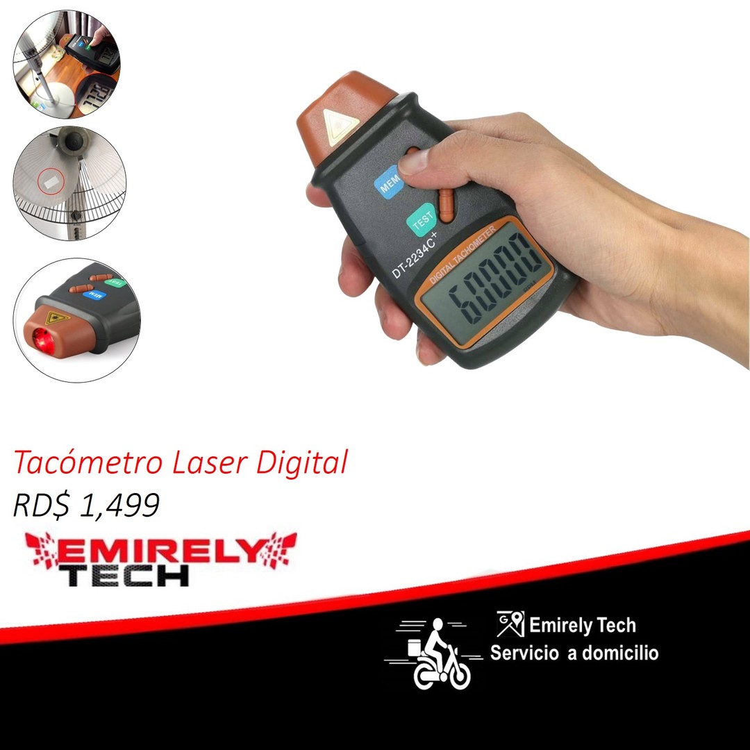 otros electronicos - Tacometro Laser Digital  Medidor de Velocidad  LCD Revoluciones RPM 