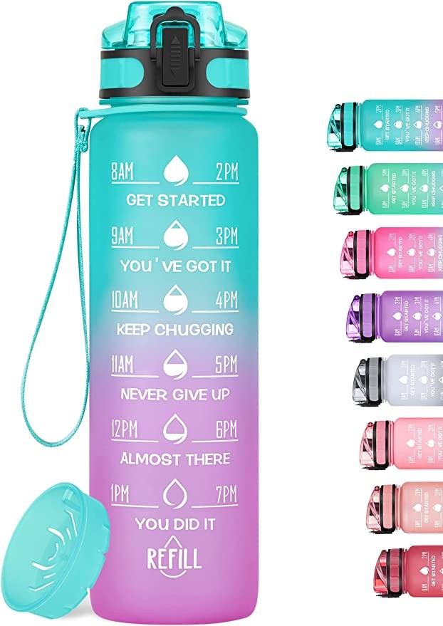deportes - Termo para hidratacion agua 2 litros botella gym deporte motivacional 2