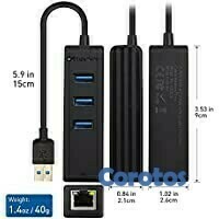 accesorios para electronica - Adaptador USB 2.0 a Ethernet y Hub USB 4