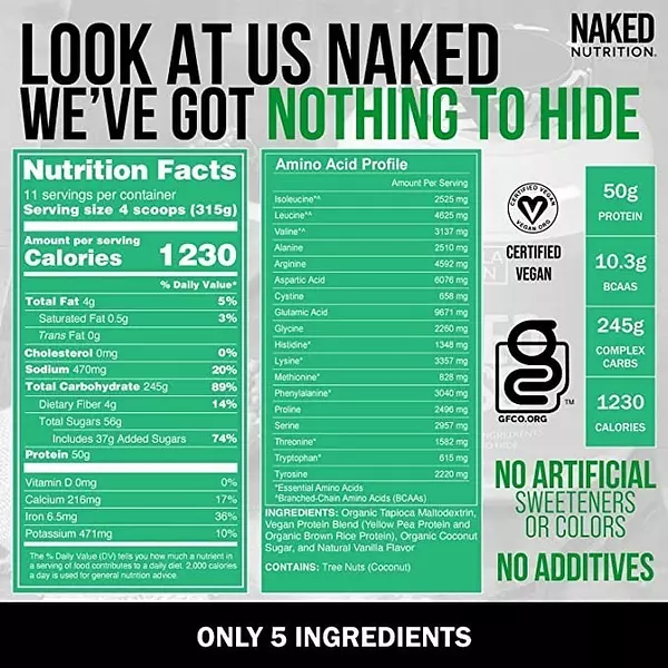 Salud y Equipamiento Médico - Proteina Naked Mass Vainilla 8l 2