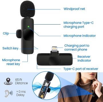 celulares y tabletas - Micrófono Lavalier para iPhone 2