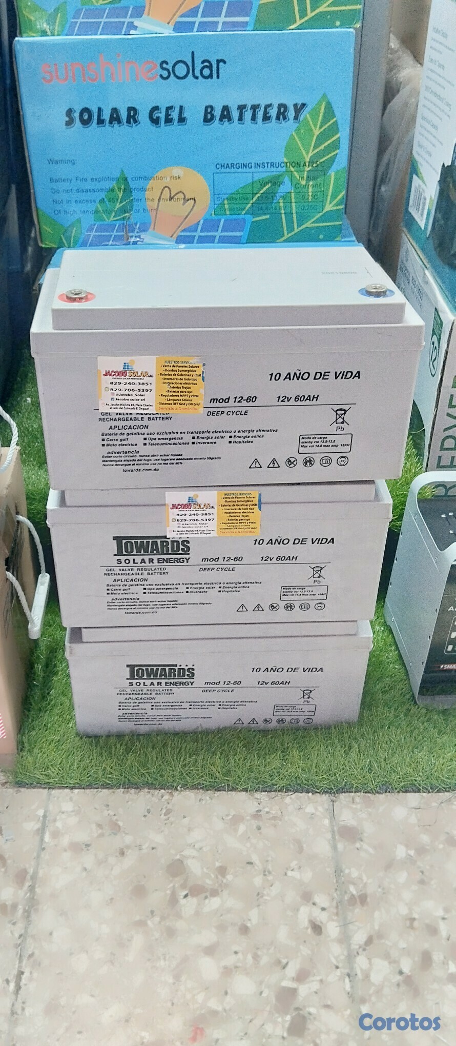 plantas e inversores - baterías de gelatina de 12v y 60am 1