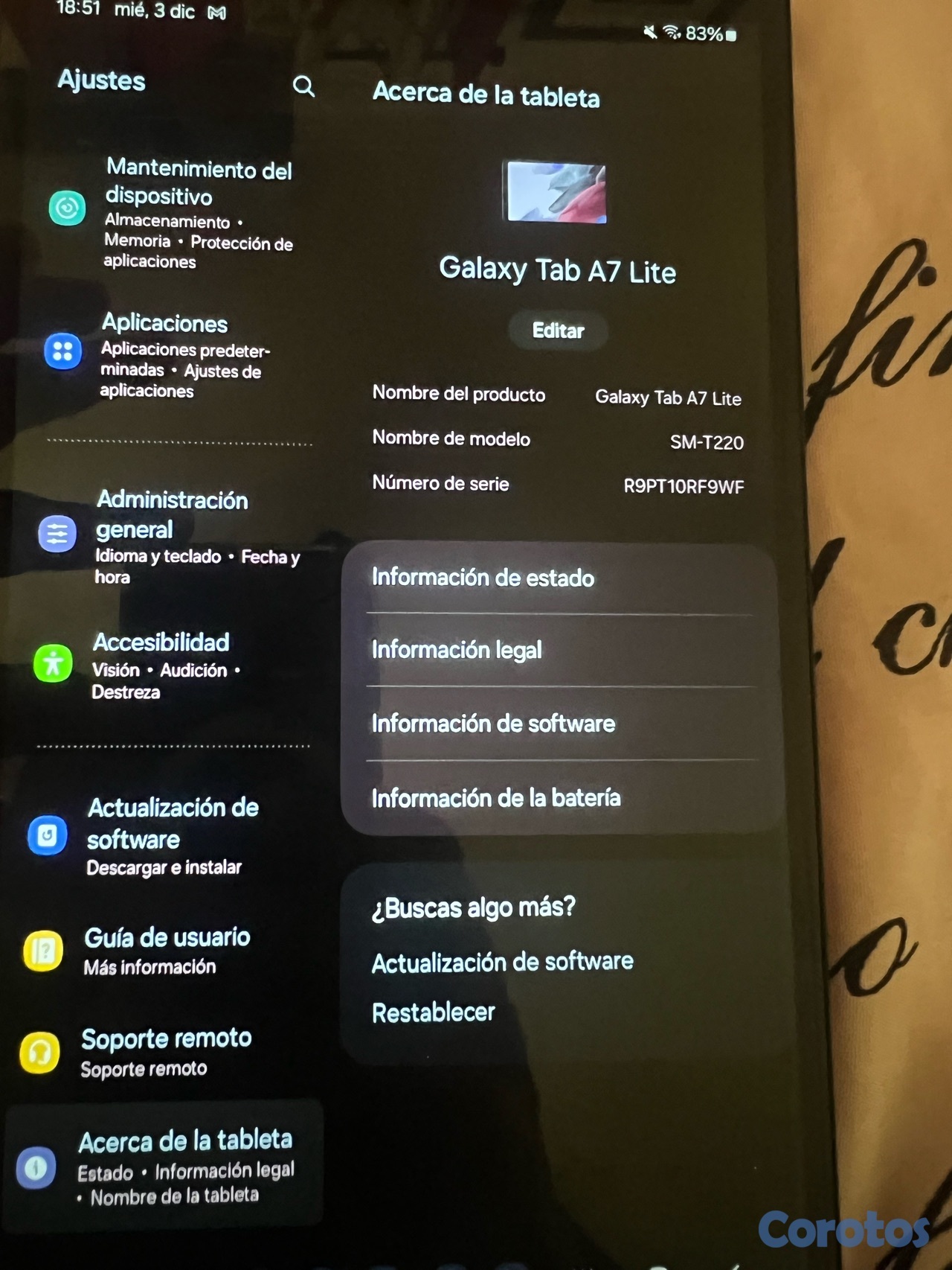 celulares y tabletas - tablet Samsung galaxy A7 lite  3