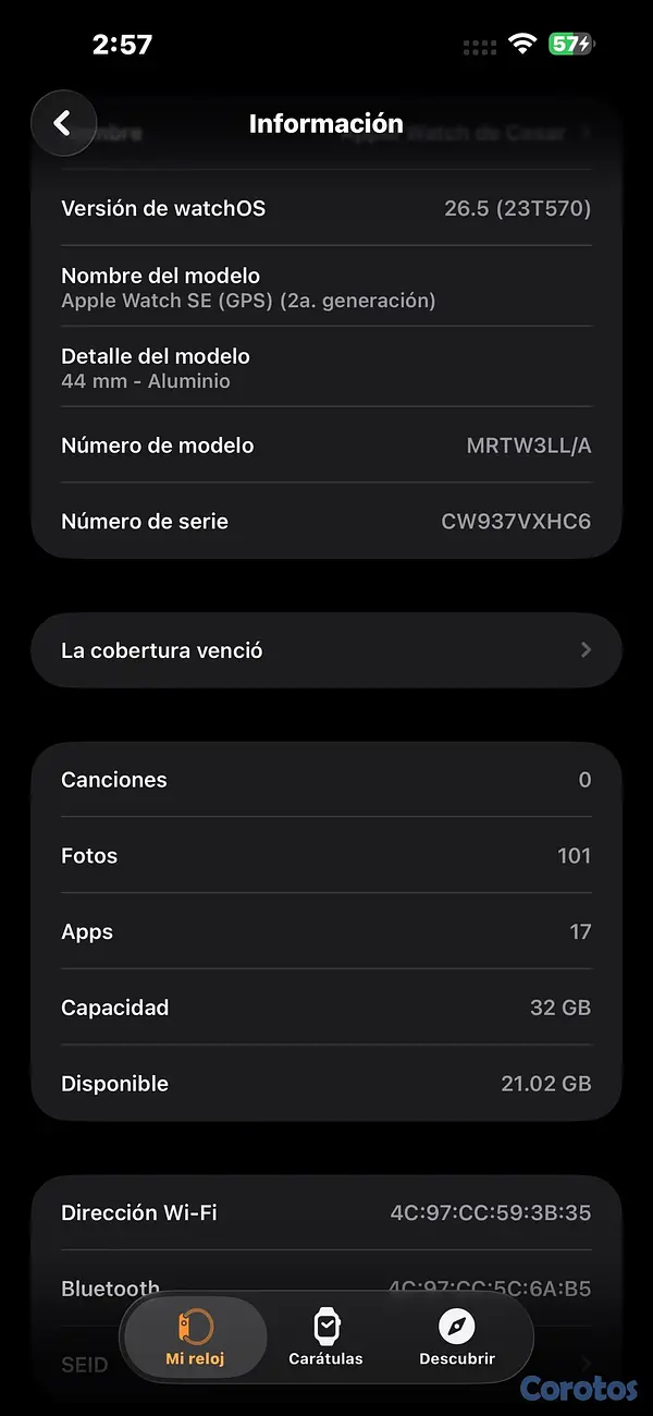 celulares y tabletas - Apple Watch SE 2da generación 44MM 5