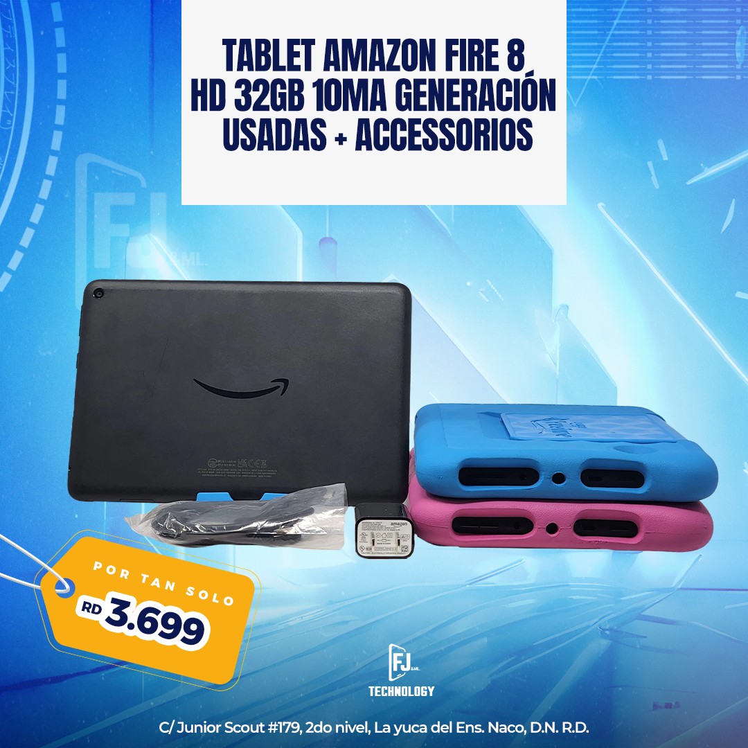 celulares y tabletas - ESPECIAL TABLET AMAZON FIRE 8 HD 32GB CON PLAY STORE + COVER 