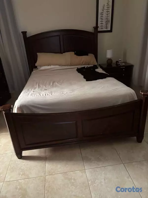 muebles y colchones - cama queen caoba 3