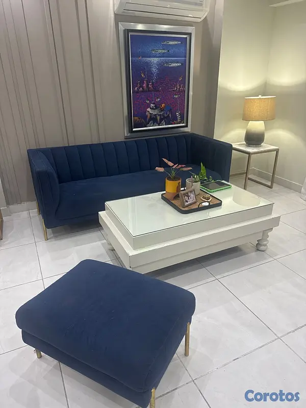muebles y colchones - Sofa de 3 asientos con othman, Ilumel  5