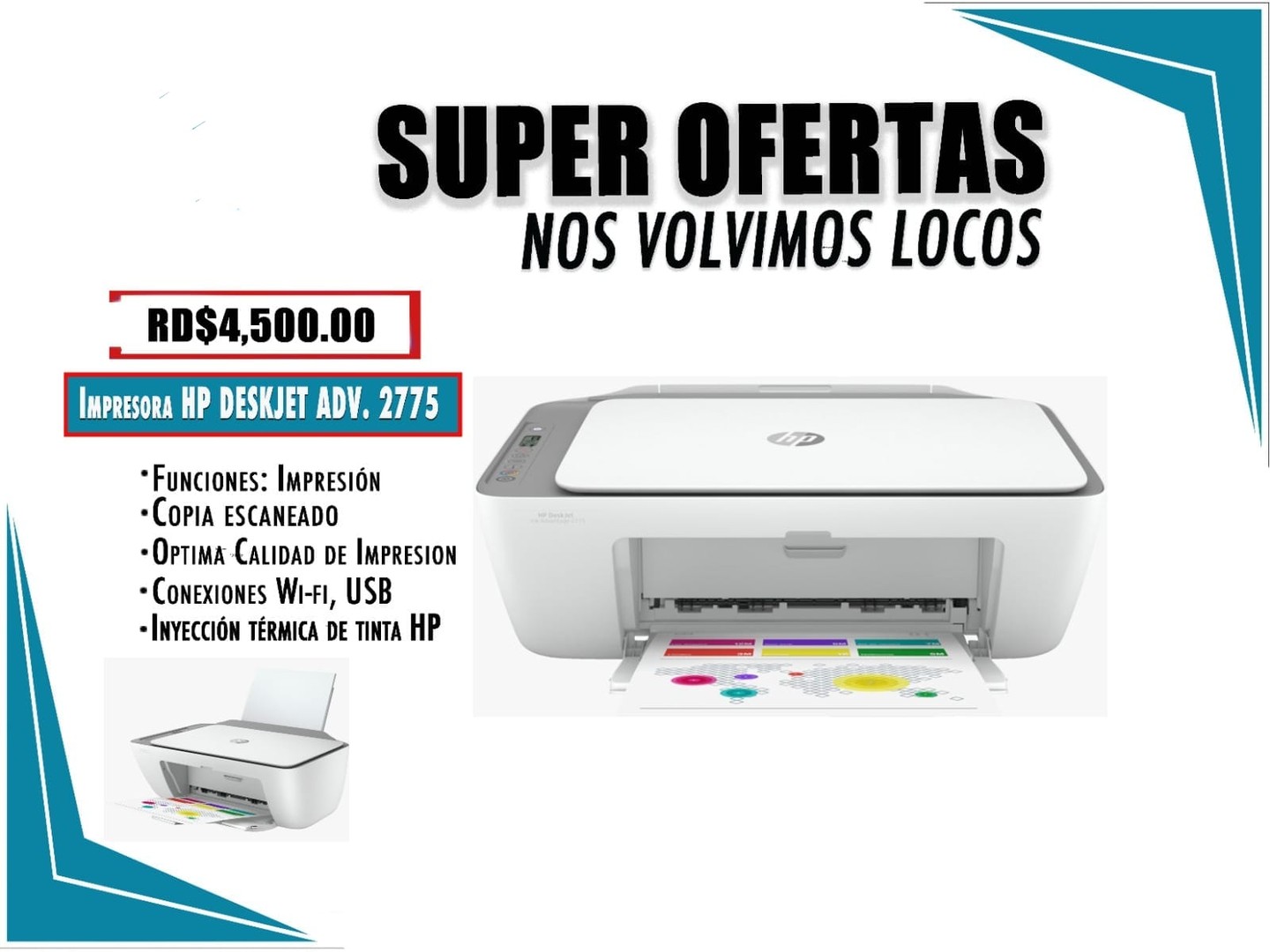 computadoras y laptops - IMPRESORA HP DESKJET ADV.2775

