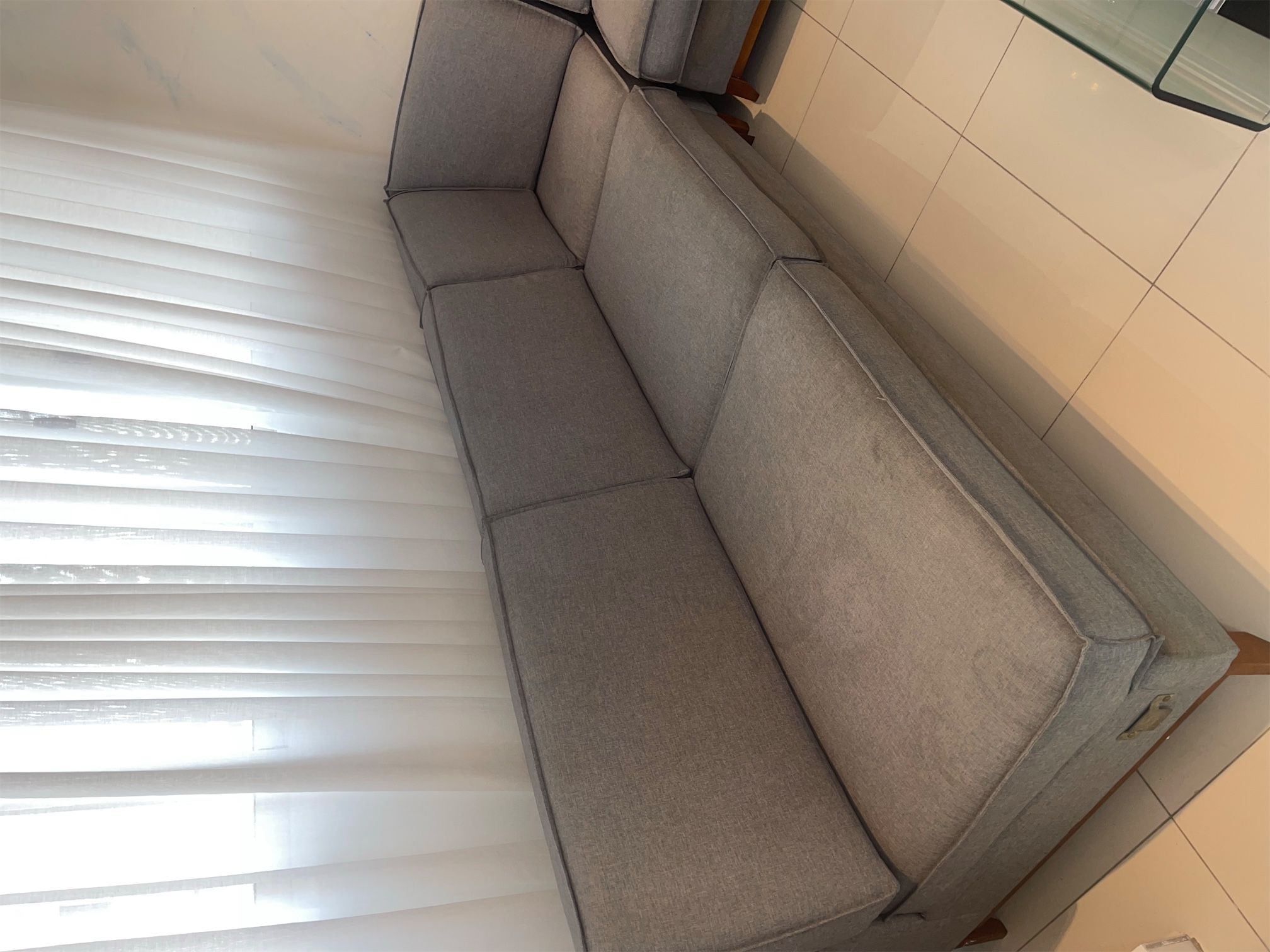 muebles y colchones - Sofa en forma de L color gris 2