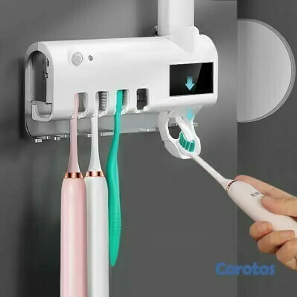 salud y belleza - Desinfectante para cepillo de dientes esterilizador y soporte con luz LED UV  3