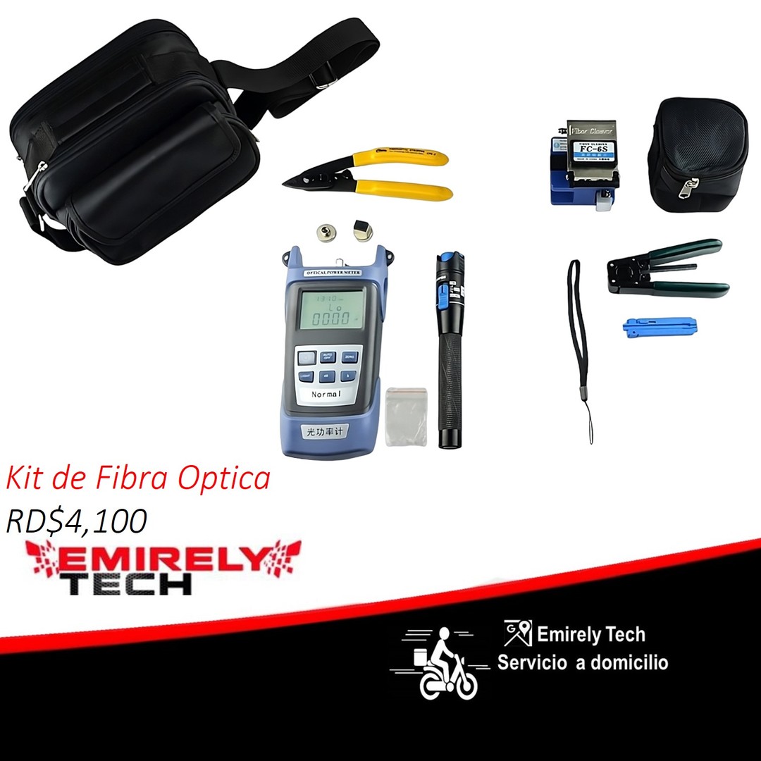 equipos profesionales - kit de herramienta ftth fibra optica medidor de potencia 5 kilometro de empalme