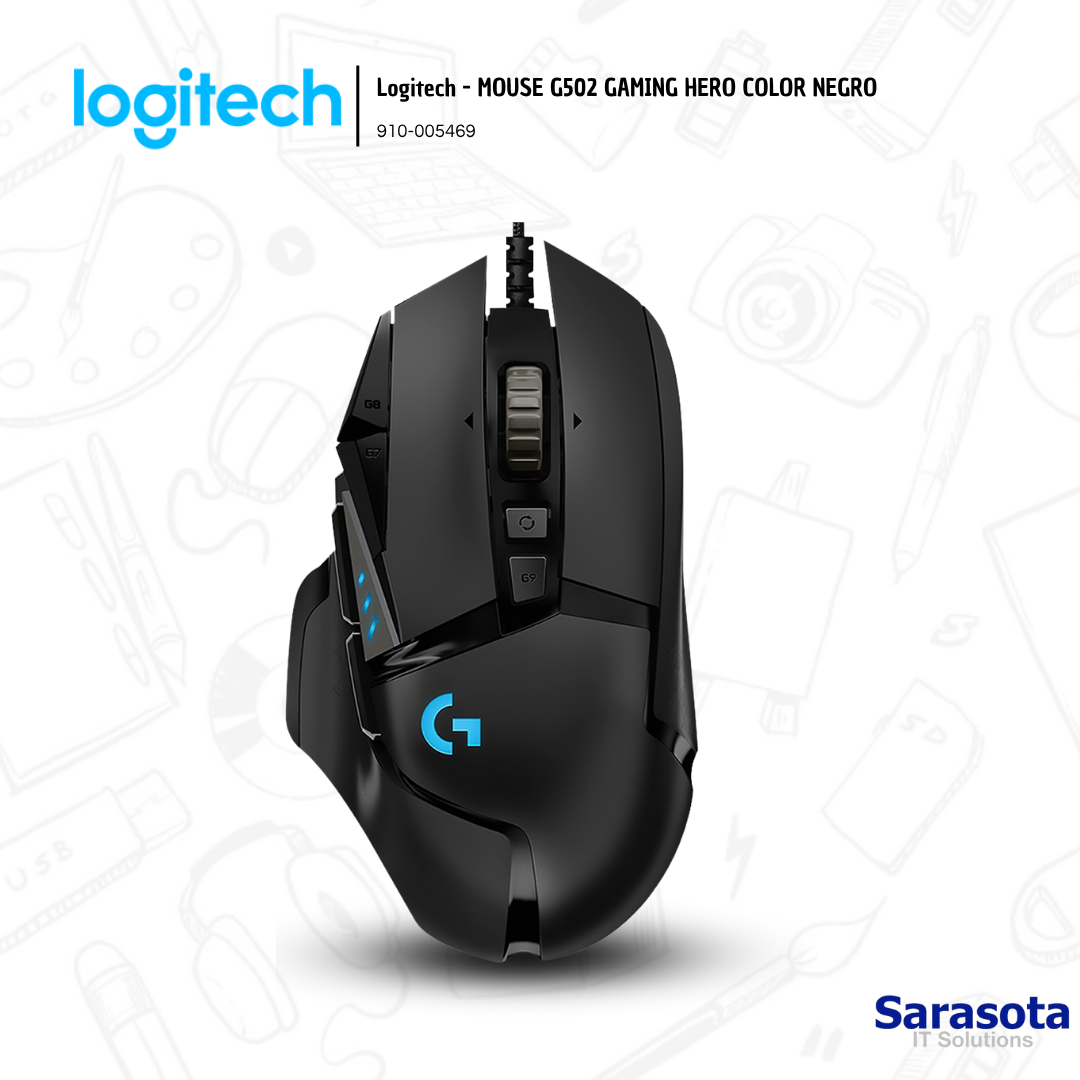 accesorios para electronica - Logitech - MOUSE G502 GAMING HERO COLOR NEGRO 1