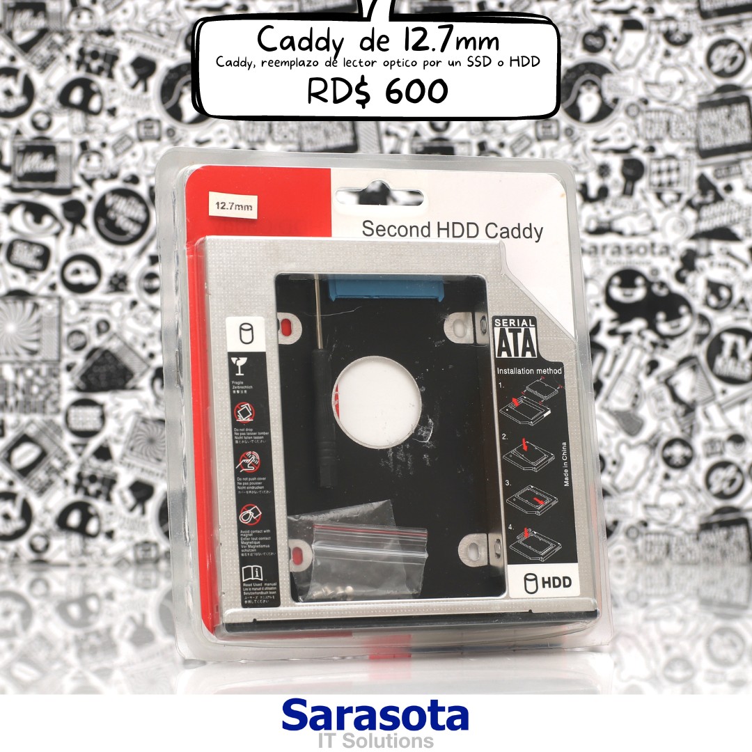 accesorios para electronica - Caddy de 12.7mm Reemplazo de lector óptico por un SSD o HDD