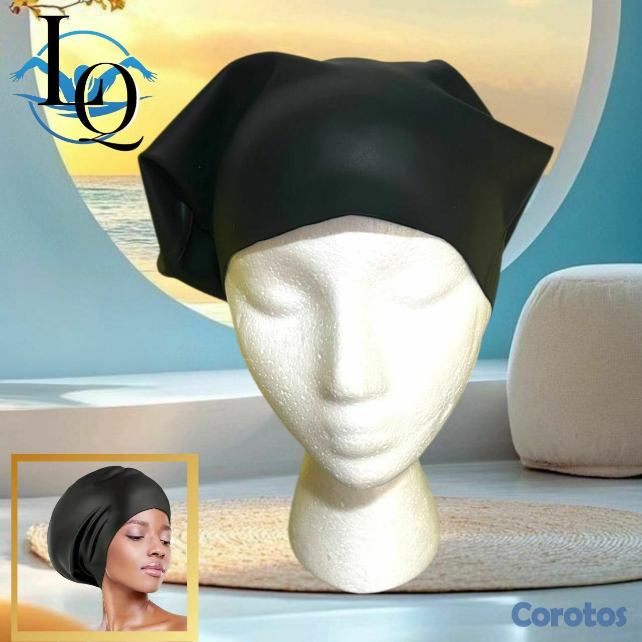 Artículos Deportivos - Gorro de natación para cabello largo  1