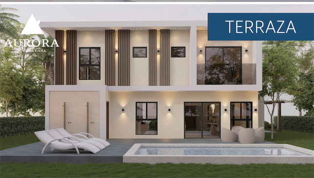 casas vacacionales y villas - Venta de villas de 527mts en vista cana con opción a piscina  3