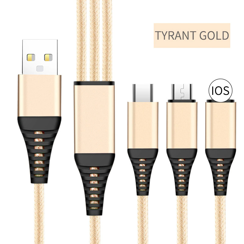 accesorios para electronica - Cable USB Para cargar celulares Iphone y Android - 3 en 1 5