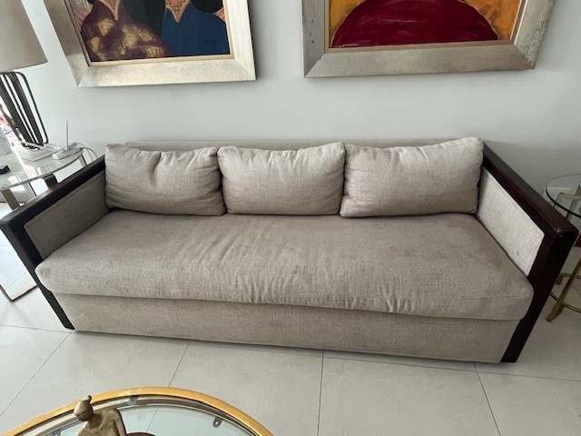 muebles y colchones - Sofa con Borde de Madera 3
